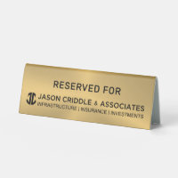 Metallic Gold Custom Logo Table Tent-Reserved For