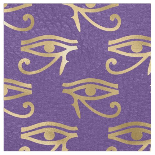 Metallic Gold Egyptian Eye on Purple Fabric