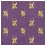 Metallic Gold Egyptian Scarab Beetles on Purple Fabric