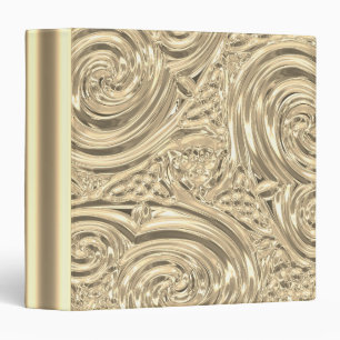 Metallic gold elegant victorian nouveau 3 ring binder