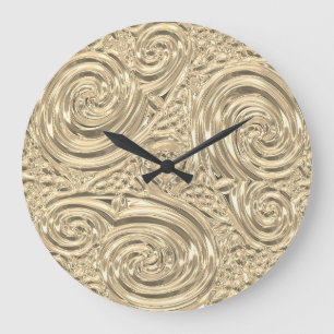 Metallic gold elegant victorian nouveau large clock