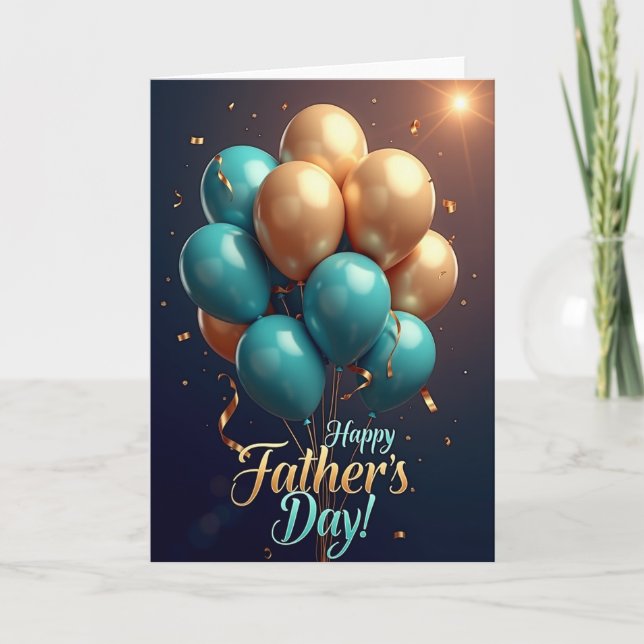 Metallic Gold Fathers Day Card (Front)