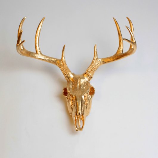Metallic Gold Faux Deer Skull (Front)
