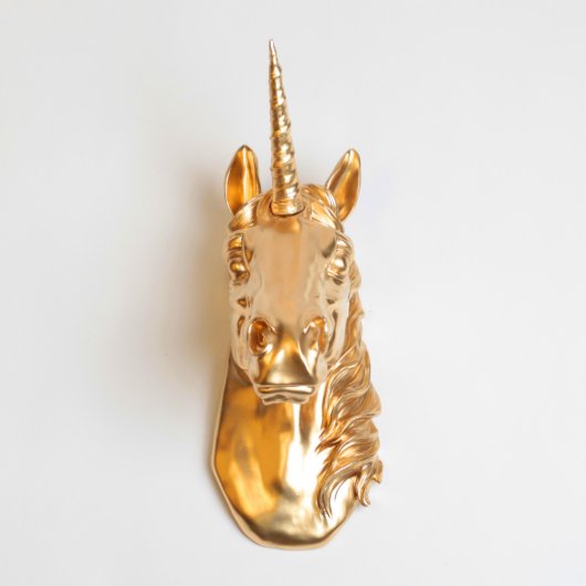 Metallic Gold Faux Unicorn Head (Front)