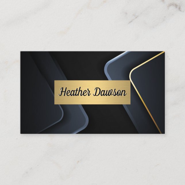 Metallic Gold Frame Business Card (Front)