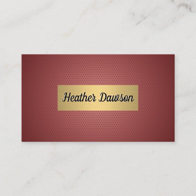 Metallic Gold Frame | Geometric Pattern Business Card (Front)
