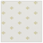 Metallic Gold French Fleur de Lis Pattern Fabric
