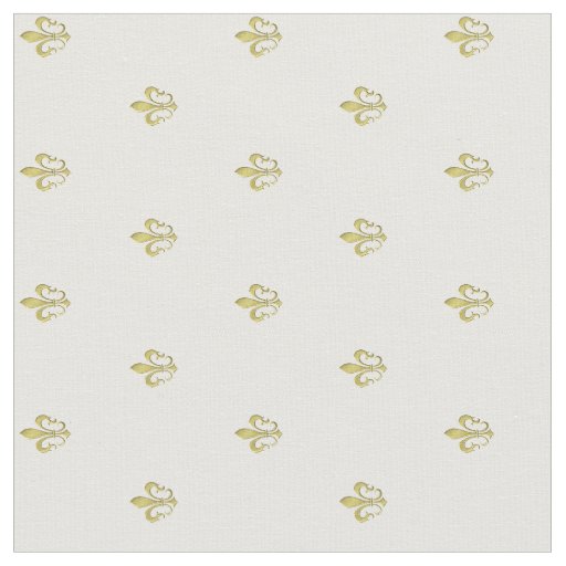 Metallic Gold French Fleur de Lis Pattern Fabric