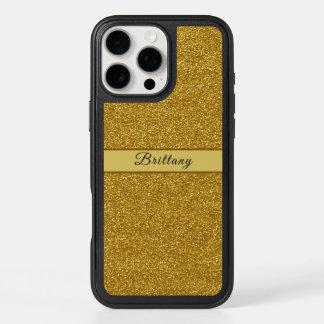 Metallic Gold Glitter Artsy Name 16 Pro Max iPhone 16 Pro Max Case