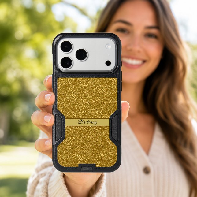 Metallic Gold Glitter Artsy Name 17 Pro Max Otterbox iPhone Case (Metallic Gold Glitter Artsy Name 17 Pro Max Otterbox iPhone Case)
