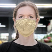 Metallic Gold Glitter Drip Elegant Champagne Icing Adult Cloth Face Mask