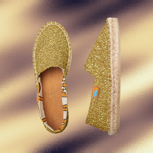 Metallic Gold Glitter Image Pattern ZEA Espadrilles