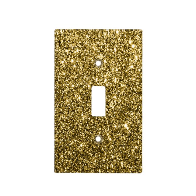 Metallic Gold Glitter Sparkle Light Switch Cover (Front)