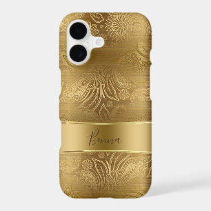 Metallic Gold & Gold Floral Paisley Pattern iPhone 17 Case