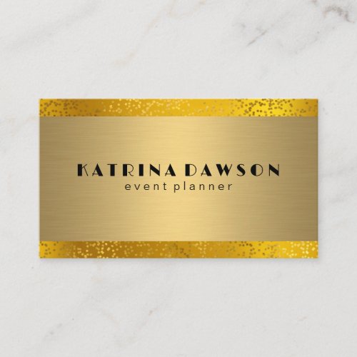 Metallic Gold  Golden Confetti Foil Business Card