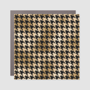 Metallic gold hounds tooth, fashion pattern. car magnet