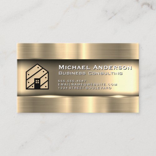Metallic Gold  House Logo Business Card