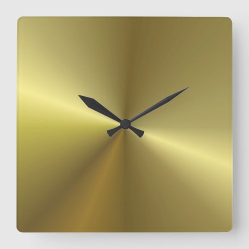 Metallic Gold Look Background Modern Template Square Wall Clock