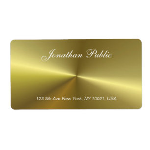 Metallic Gold Look Elegant Script Trendy Template Label
