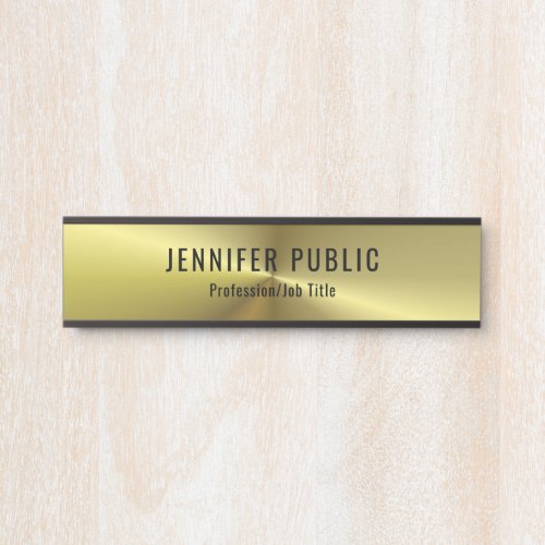 Metallic Gold Look Glamour Trendy Template Door Sign