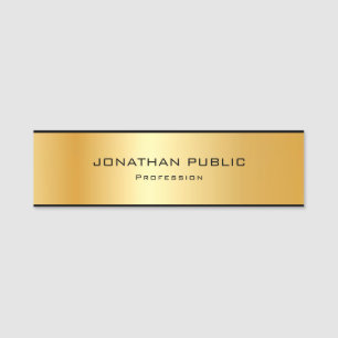 Metallic Gold Look Template Elegant Professional Name Tag