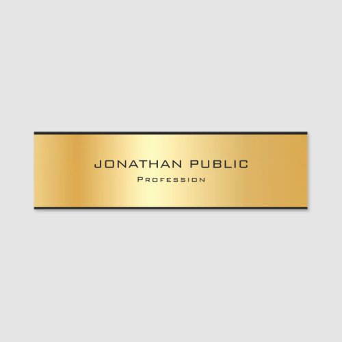 Metallic Gold Look Template Elegant Professional Name Tag