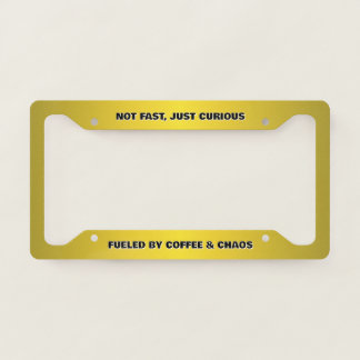 Metallic Gold Look with Custom Text License Plate Frame