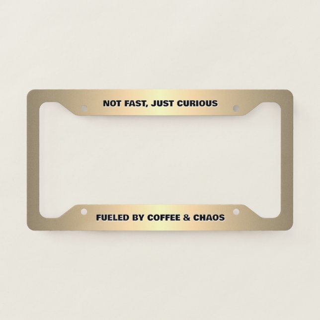 Metallic Gold Look with Custom Text License Plate Frame (Front)