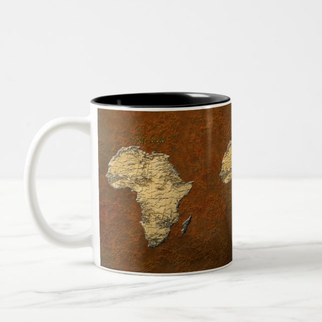 Metallic Gold Map of AFRICA Mug (Left)