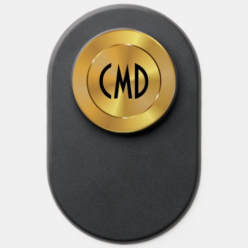 Metallic Gold Medallion Custom Monogram PopSocket