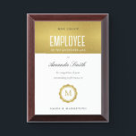 Metallic Gold Minimal Logo Employee Recognition Award Plaque<br><div class="desc">If you need any further customisation please feel free to message me on yellowfebstudio@gmail.com.</div>