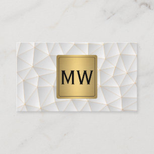 Metallic Gold   Monogram   Geometric Triangles Business Card