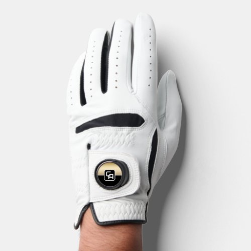 Metallic Gold Monogram  Golf Glove