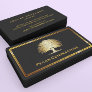 Metallic Gold Old Oak Tree Elegant Business Card