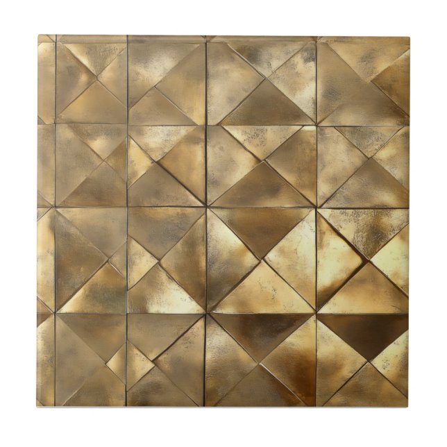 Metallic Gold Pattern Ceramic Tile (Front)