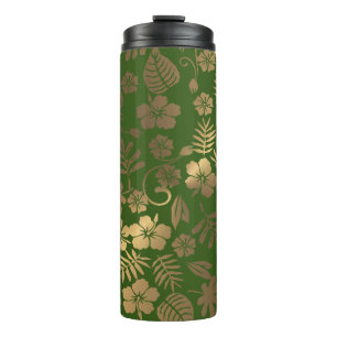Metallic gold pattern thermal tumbler