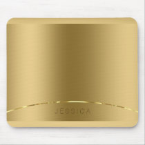 Metallic Gold Print Background Monogramed Mouse Pad