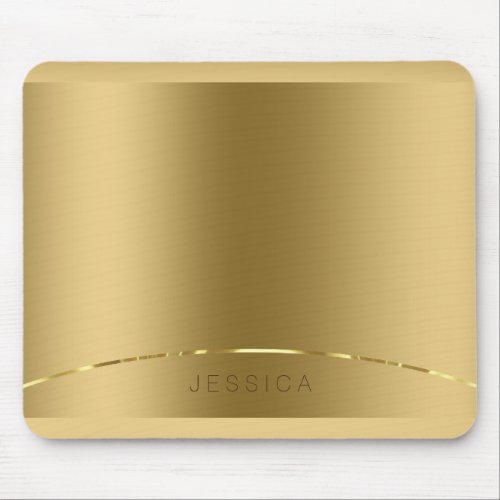 Metallic Gold Print Background Monogramed Mouse Pad