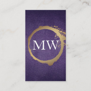 Metallic Gold Purple Fabric Texture Business Card