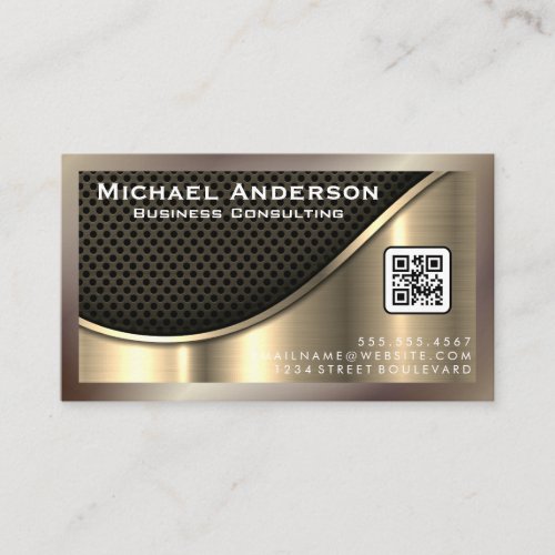 Metallic Gold  QR Code  Business Card