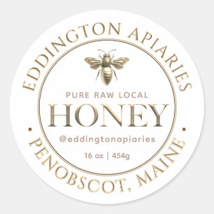 Metallic Gold Queen Bee Honey Label