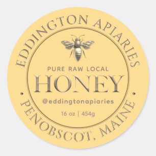 Metallic Gold Queen Bee Honey Label