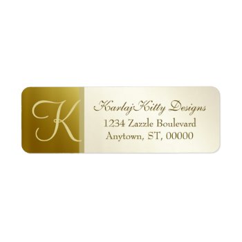 Metallic Gold Return Address Labels by karlajkitty at Zazzle