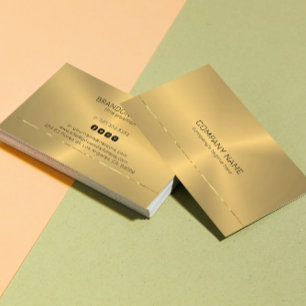 Metallic gold shiny stripe accent business card