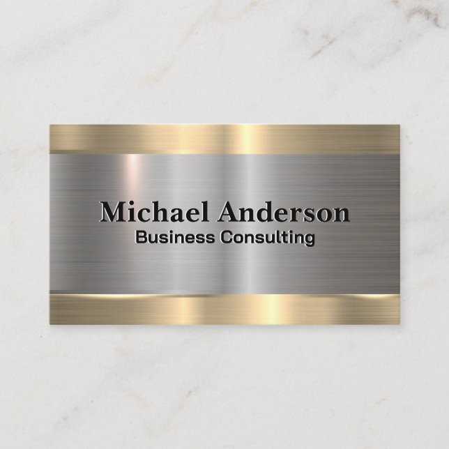 Metallic Gold | Silver  Business Card (Front)