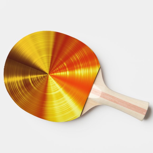 Metallic Gold Spiral Ping-Pong Paddle (Back Side)