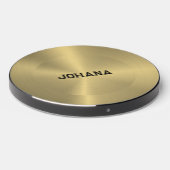 Metallic gold split simple design wireless charger  (Front 2)