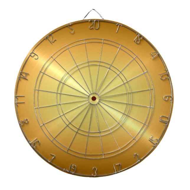 Metallic Gold Stainless Steel Metal Look Dart Board (Front)