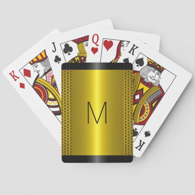Metallic Gold Stainless Steel Metal Look Poker Cards (Back)