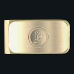 Metallic Gold Steel Engraved Monogram Finish Money Clip<br><div class="desc">This gold steel effect gives a metallic touch to this Money Clip.
In the middle,  a round shape seems carved out of steel,  it is the perfect place to welcome your unique monogram with an engraved effect. 
Extremely elegant and chic,  this clip will surprise everyone!</div>